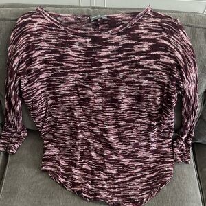 Market & Spruce Maroon & White Patterned thin sweater